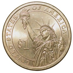 Alternative view of Brass 1 Dollar of United States of America (AD 2007) Commemorative Issue 'Thomas Jefferson' - 3rd President - 1801-1809