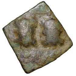 Copper Coin of Bharuch(2nd Cen. BC) with Pair of Mugamukhe/Mahakal . . . Rare