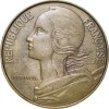 Brass 20 Centimes of France ( AD 1994) with Marianne face left