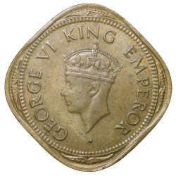 Nickel-Brass 2 Annas of George VI(AD 1944) of Bombay Mint Head II in Beautiful Grade