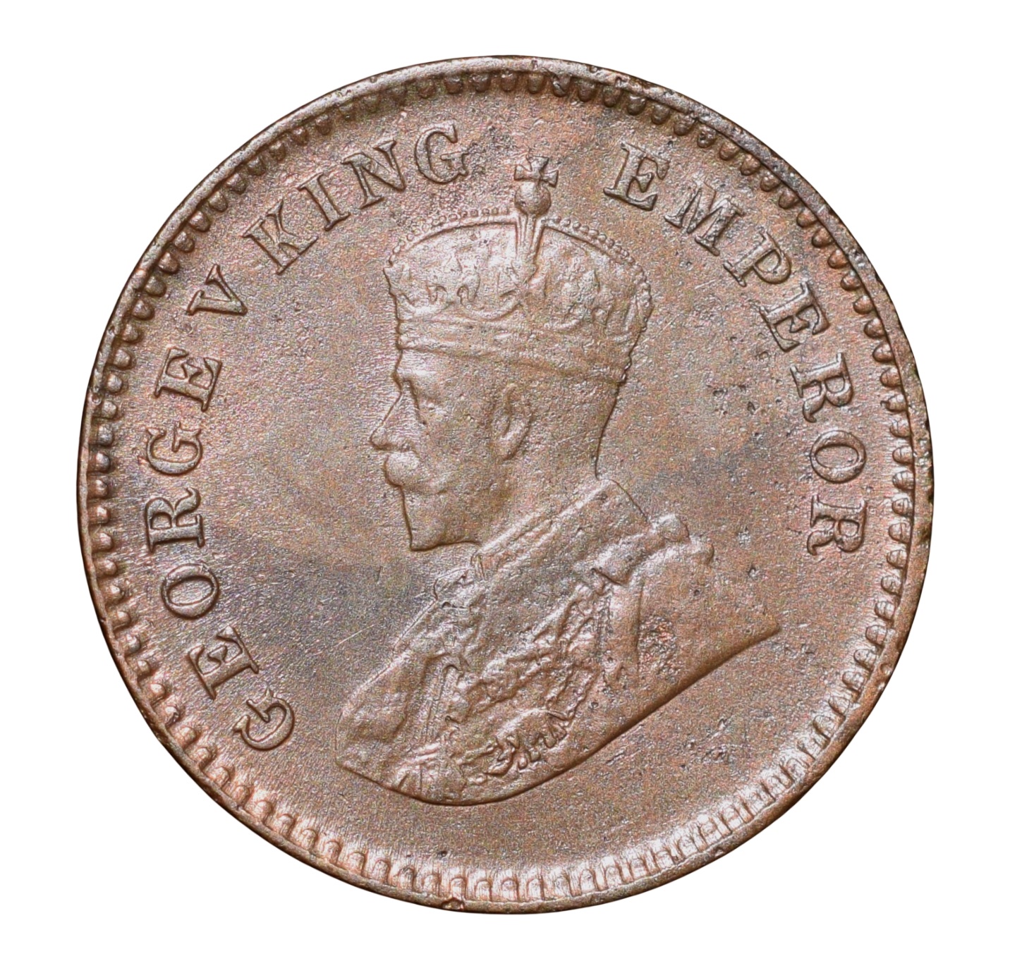 Bronze 1/12 Anna of George V (AD 1913) of Calcutta Mint KM 509 About UNC Grade Rare Date
