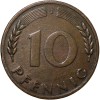 Old Brass 10 Pfennig of Germany (AD 1949) with Oak Sapling - Image 2