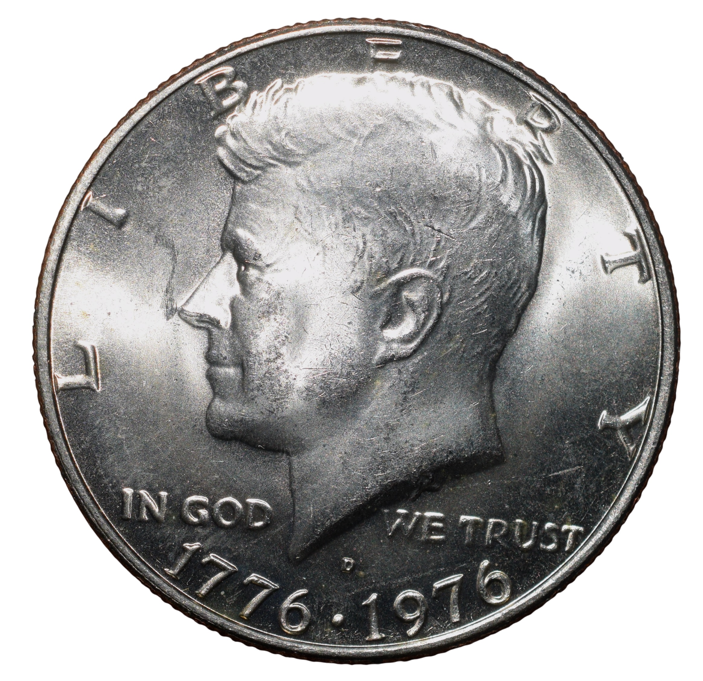 Copper-Nickel 1/2 Dollar of USA (AD 1976) Commemorative issue - Bicentenary of the United States Declaration of Independence 1776-1976 UNC Grade - Image 2