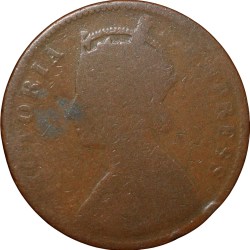 Copper 1/4 Anna of Victoria Empress AD 1895 from Bikanir State - Rare