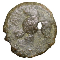 Naturally Holed Lead Heavy Coin of Sivasiri Pulumavis of Satavahana Dynasty(100 BC) from Karad Lion/Ujjaini