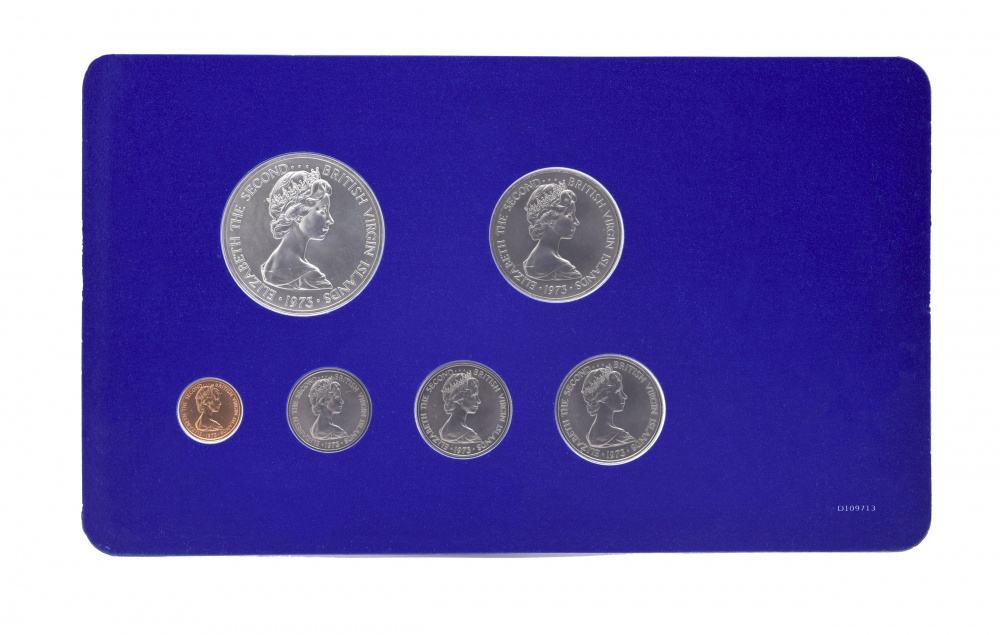 BRITISH VIRGIN ISLAND SPECIMEN COIN SET , 1973 RARE (6 COIN SET) MINTED AT FRANKLIN MINT - Image 4