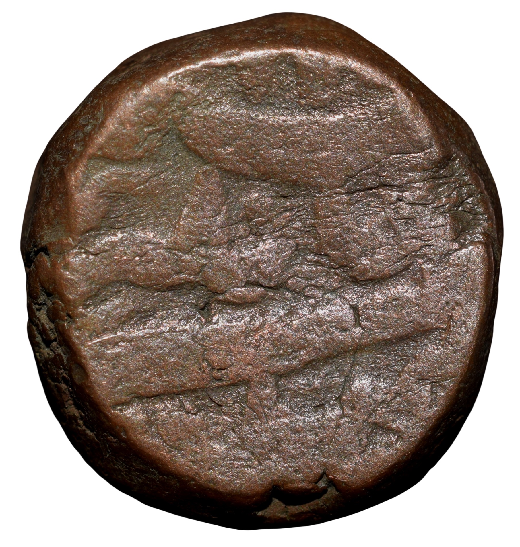 Copper Dam of Jahangir (AD 1605-1627) of Udaipur Mint KM126.7 Very Rare