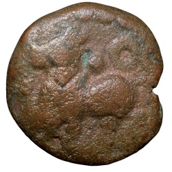 Copper Jital of Devraya I(AD 1406-22) of Vijayanagar Empire Bull Left/Dagger
