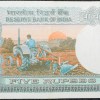 5 Rupees of Republic India (AD 1983) with Farmer ploughing with a tractor while sun is rising - Manmohan Singh Signature