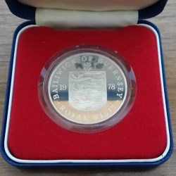 Alternative view of Guernsey 25 Pence 1978 - Elizabeth II Royal Visit; Silver Proof Rare Commemorative coin with box