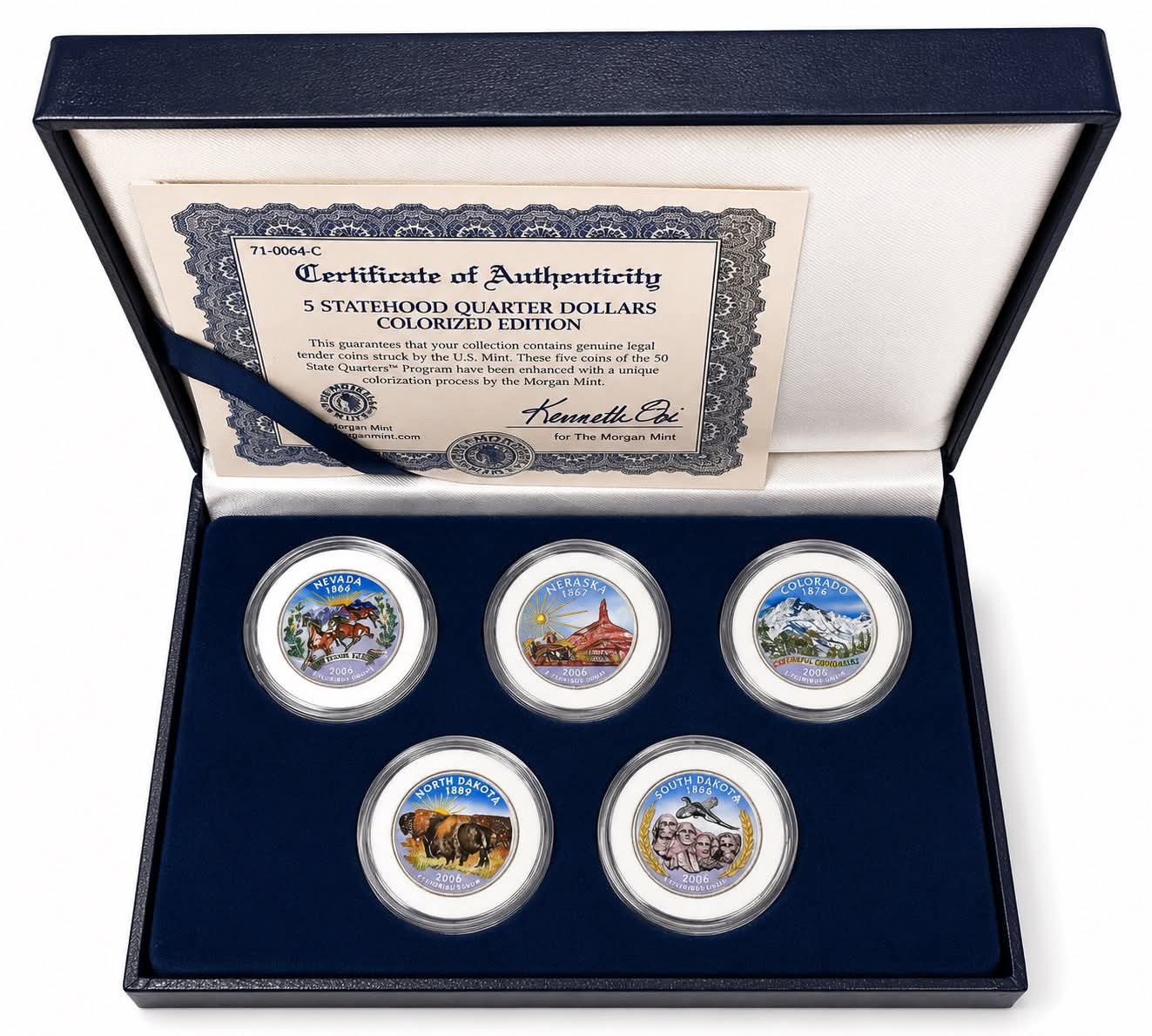 Extremely Rare State Quarter Dollars United States of America Uncirculated Proof Coins Authenticity Certificate Morgan Mint By USA Issue Coin 2006 Year The Morgan Mint - Image 2