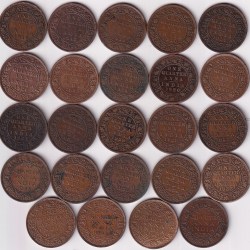 Quarter Anna 24 Different Years Collection Lot of British India EX Rare