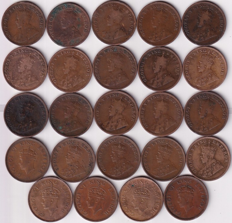 Quarter Anna 24 Different Years Collection Lot of British India EX Rare