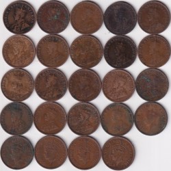 Alternative view of Quarter Anna 24 Different Years Collection Lot of British India EX Rare #1