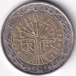 2 Euros Bi Metallic France 2016 Coin