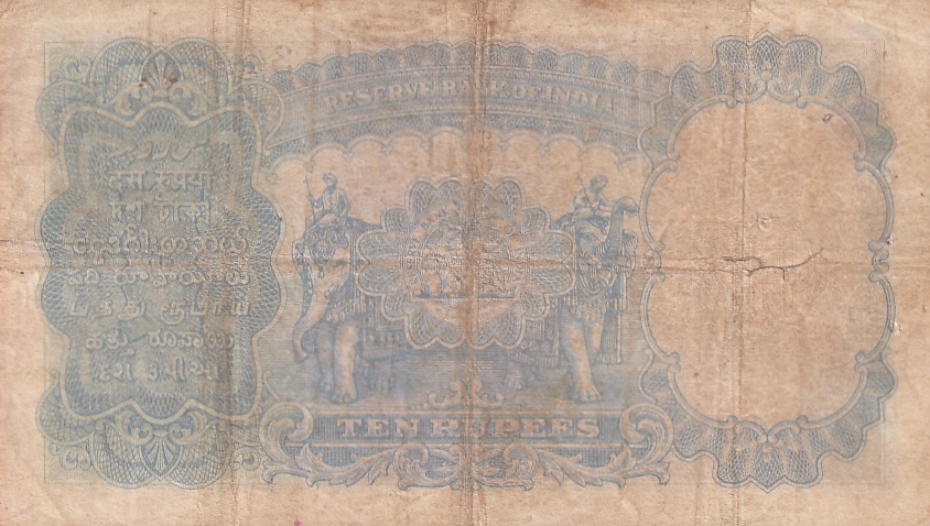 Very Fine 10 Rupees Side Face J B Taylor Signature British India Note Rare #1