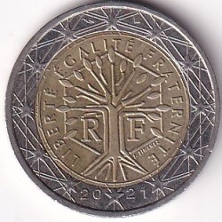 2 Euros Bi Metallic France 2021 Coin