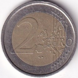Alternative view of 2 Euros Bi Metallic Italy 2002 Coin