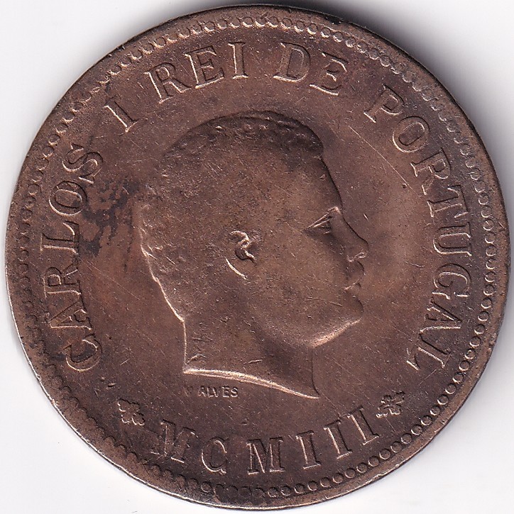 Portuguese India 1/2 Tanga 1903 Extra Fine Cleaned Coin