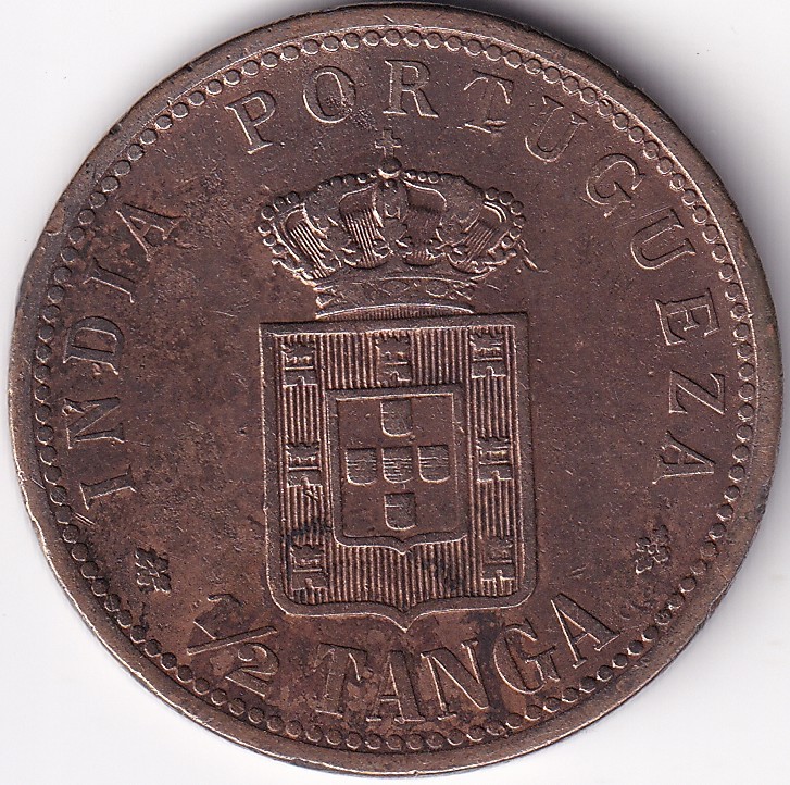 Portuguese India 1/2 Tanga 1903 Extra Fine Cleaned Coin - Image 2