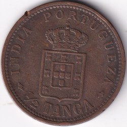 Alternative view of Portuguese India 1/2 Tanga 1901 Extra Fine Coin