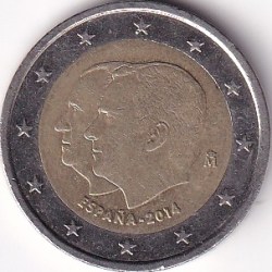 2 Euros Bi Metallic Spain 2014 Coin