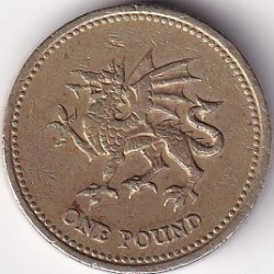 United Kingdom 1 Pound Wales 2000 Nickel Brass Used Coin