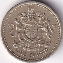 United Kingdom 1 Pound UK 1983 2Th Portrait Nickel Brass Used Coin