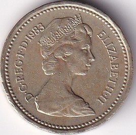 United Kingdom 1 Pound UK 1983 2Th Portrait Nickel Brass Used Coin