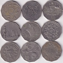 Australia 50 Cents Commemorative Issue of 9 Different Copper Nickel Coins Set