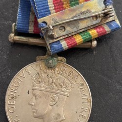 Alternative view of World War II 1939-45 British India Army Military Campaign Medal with ribbon