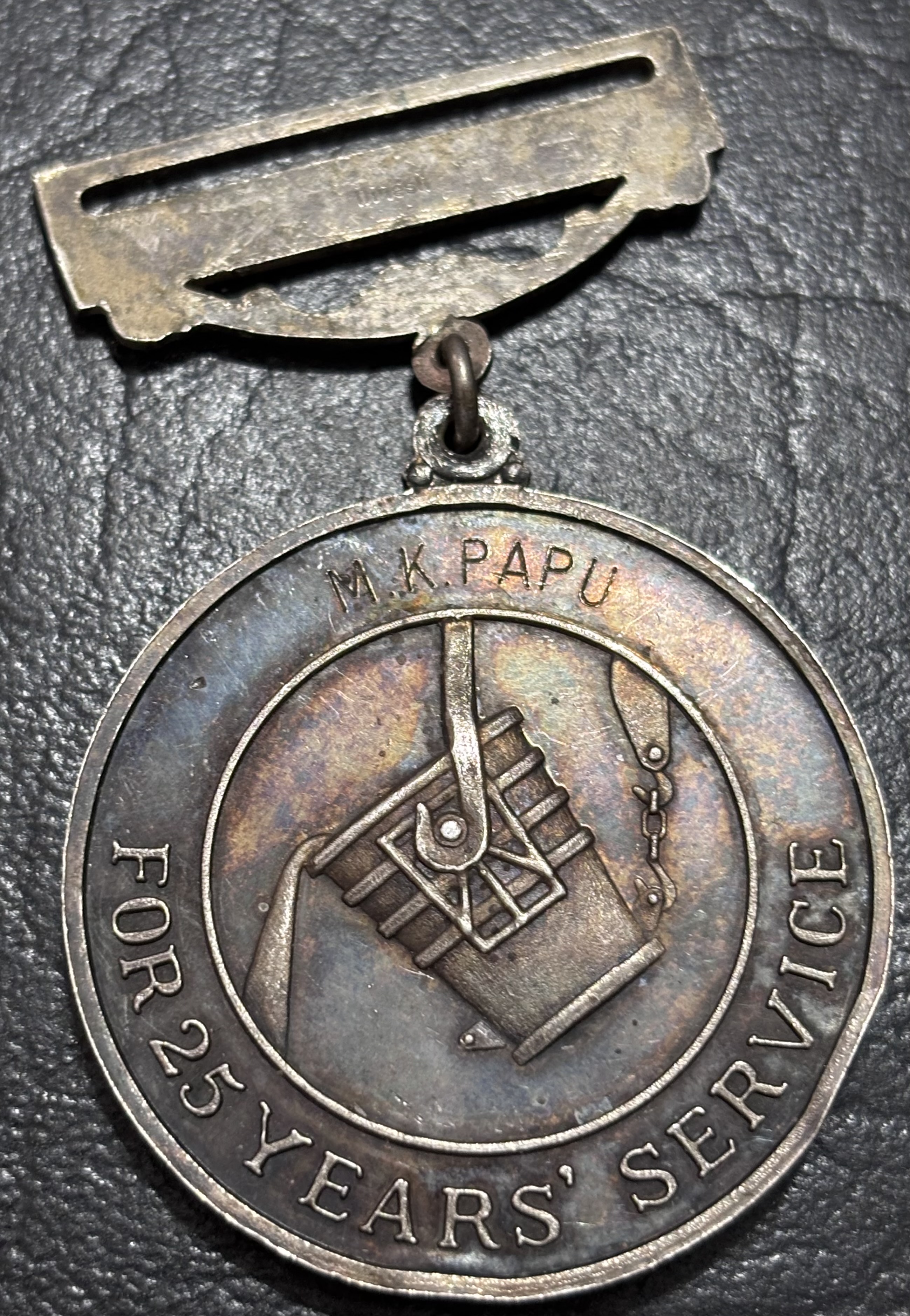 Extremely Rare Silver Medal Tata Iron and Steel Company Long Service Award to M K PAPU Weight 46 Grams
