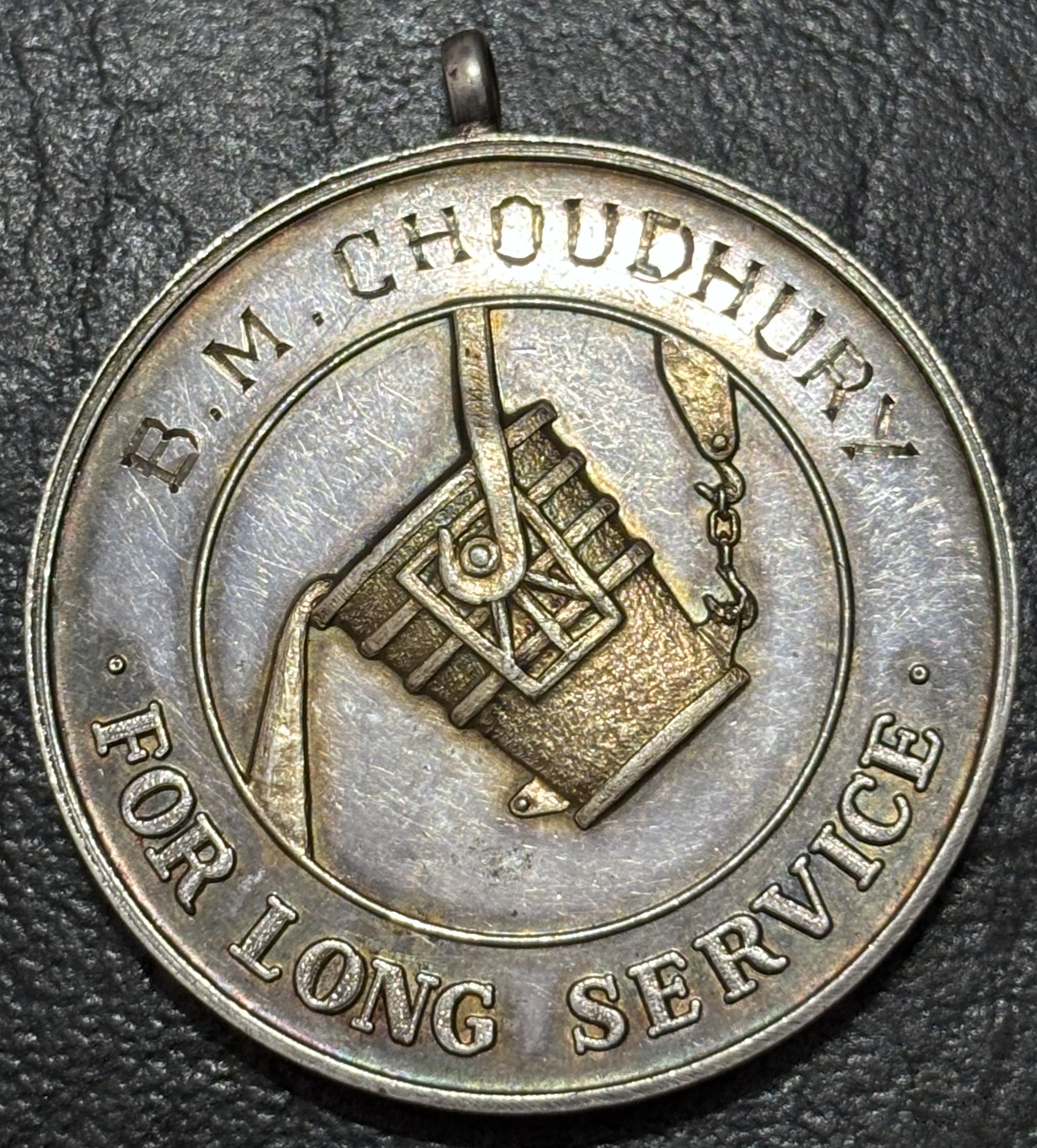 Extremely Rare Silver Medal Tata Iron and Steel Company Long Service Award to B M CHOUDHARY Weight 36 Grams - Image 2