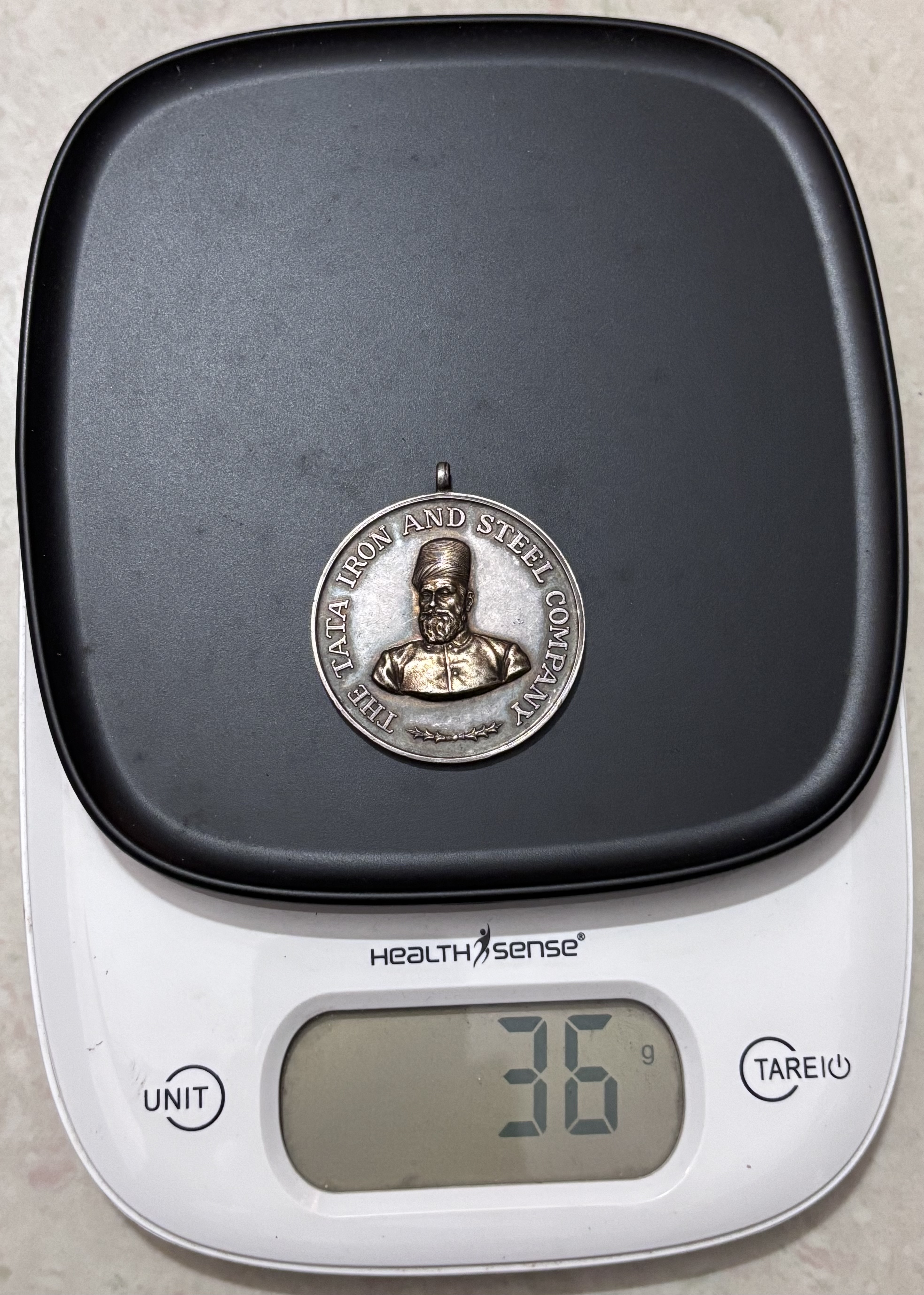 Extremely Rare Silver Medal Tata Iron and Steel Company Long Service Award to B M CHOUDHARY Weight 36 Grams - Image 3