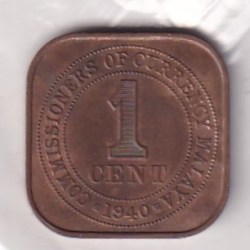 British Malaysia › Malaya 1 Cent 1940 - George VI Rare Coin #X-61