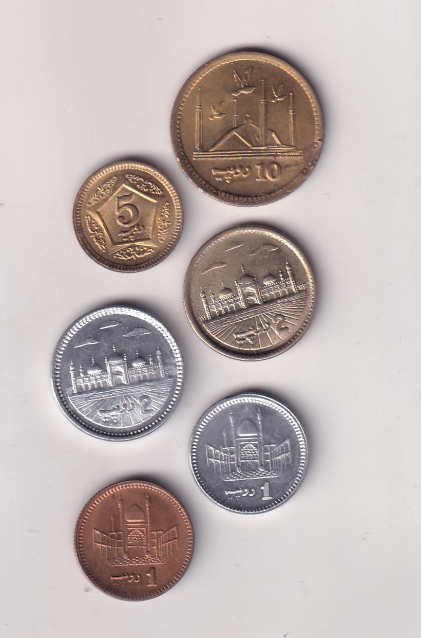 6 Different Denomination Pakistan rare UNC ( 5 Coin Set) #X-64