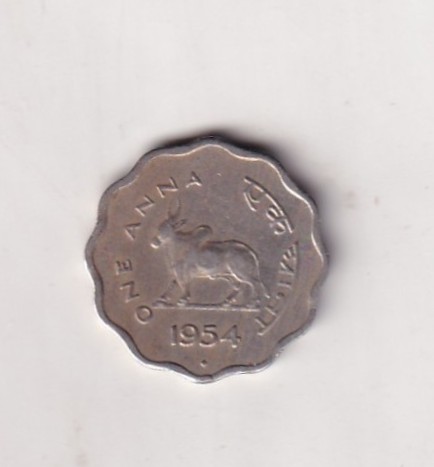 India 1 Anna 1954 Rare Coin #X-68