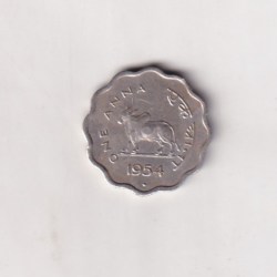 India 1 Anna 1954 Rare Coin #X-69