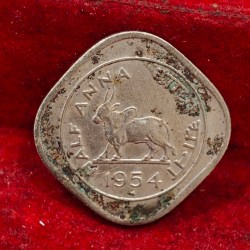 India ½ Anna 1954 Rare Coin #X-55