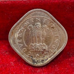 Alternative view of India ½ Anna 1954 Rare Coin #X-56