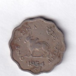 India 1 Anna 1954 Rare Coin #E-6