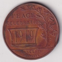 Alternative view of India - British Medal - Peace Celebration 1919 Calcutta Schools Rare Commemorative issue Medal #C-11
