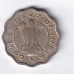 Alternative view of India 1 Anna 1954 Rare Coin #E-9