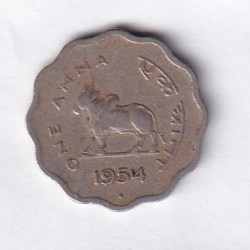 India 1 Anna 1954 Rare Coin #E-10