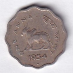 India 1 Anna 1954 Rare Coin #E-12