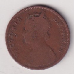 Alternative view of Indian Local and Princely states › Bikanir, ¼ Anna 1895 - Victoria Rare Coin #E-16