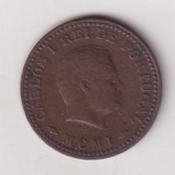 India, Portuguese ⅛ Tanga - Charles I Lisboa min Rare Coin #E-22