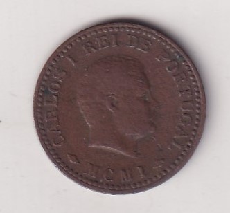 India, Portuguese ⅛ Tanga - Charles I Lisboa min Rare Coin #E-22