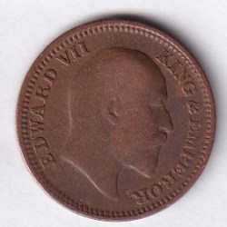 Alternative view of British-India ½ Pice 1906 (Edward VII) Rare Coin #E-31
