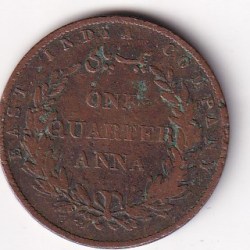 Alternative view of British-India ¼ Anna 1858 (Victoria) Rare Coin #E-34